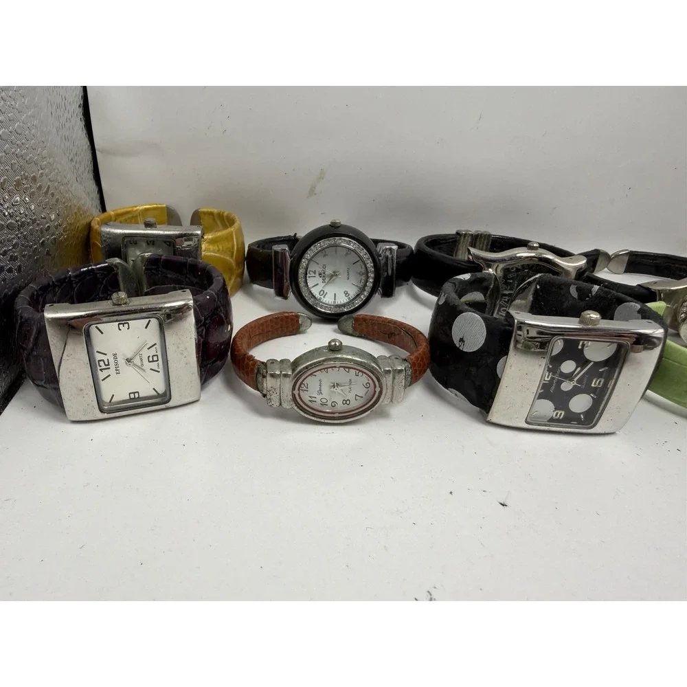 Mixed Brands Cuff Bangle Bracelet Watches Lot Of 20 Mixed Materials